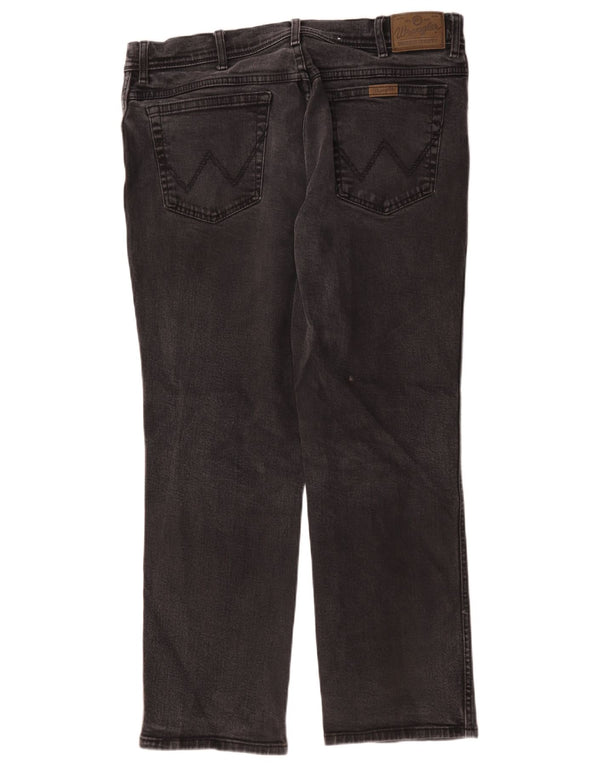 Мужские прямые джинсы Wrangler стандартного кроя W38 L30, черный хлопок