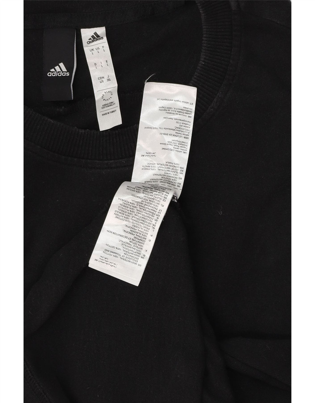 Мужская футболка ADIDAS, большой черный хлопок