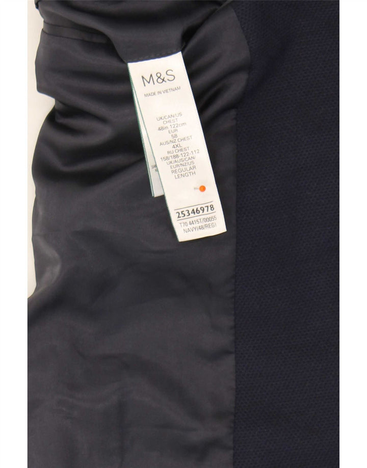 Мужской пиджак Marks & Spencer с 2 пуговицами UK 48 4XL Темно-синий полиамид