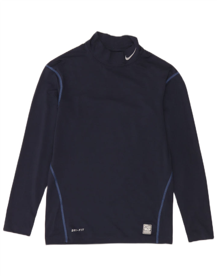 Мужской топ Nike Dri Fit с длинным рукавом UK 42/44, большой темно-синий, полиэстер