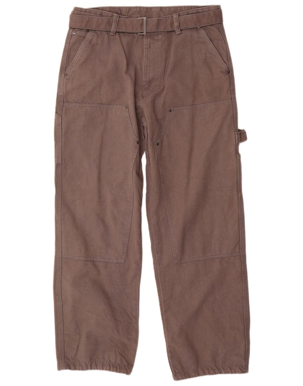 Мужские прямые брюки карго Zara EU 42, большие, W32 L31, серые, хлопок
