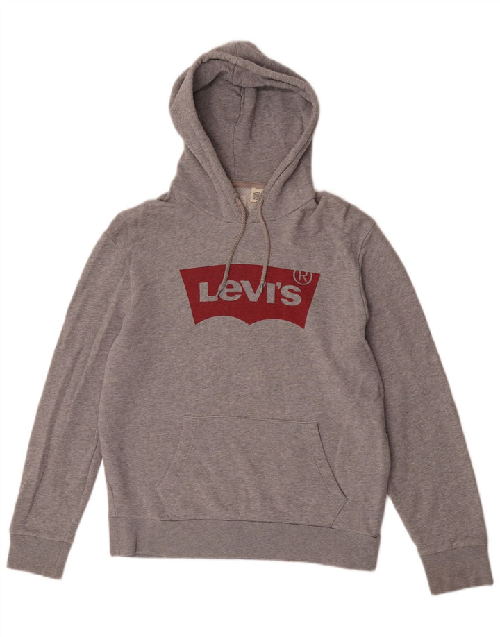 Мужской джемпер с капюшоном Levi's с рисунком, средний серый хлопок с крапинками
