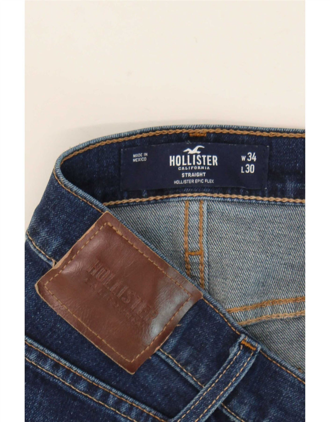 Мужские прямые джинсы Hollister W34 L30 синие