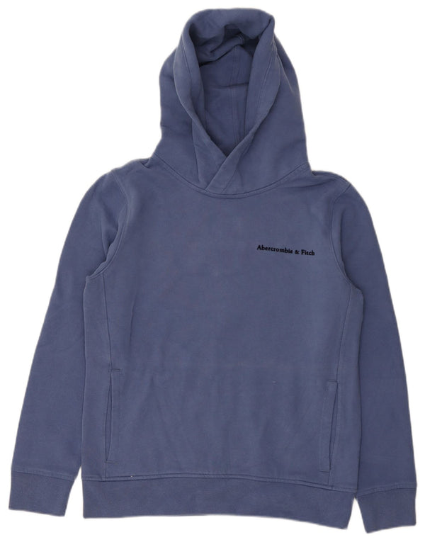 Мужской джемпер с капюшоном с рисунком Abercrombie & Fitch XS, синий хлопок