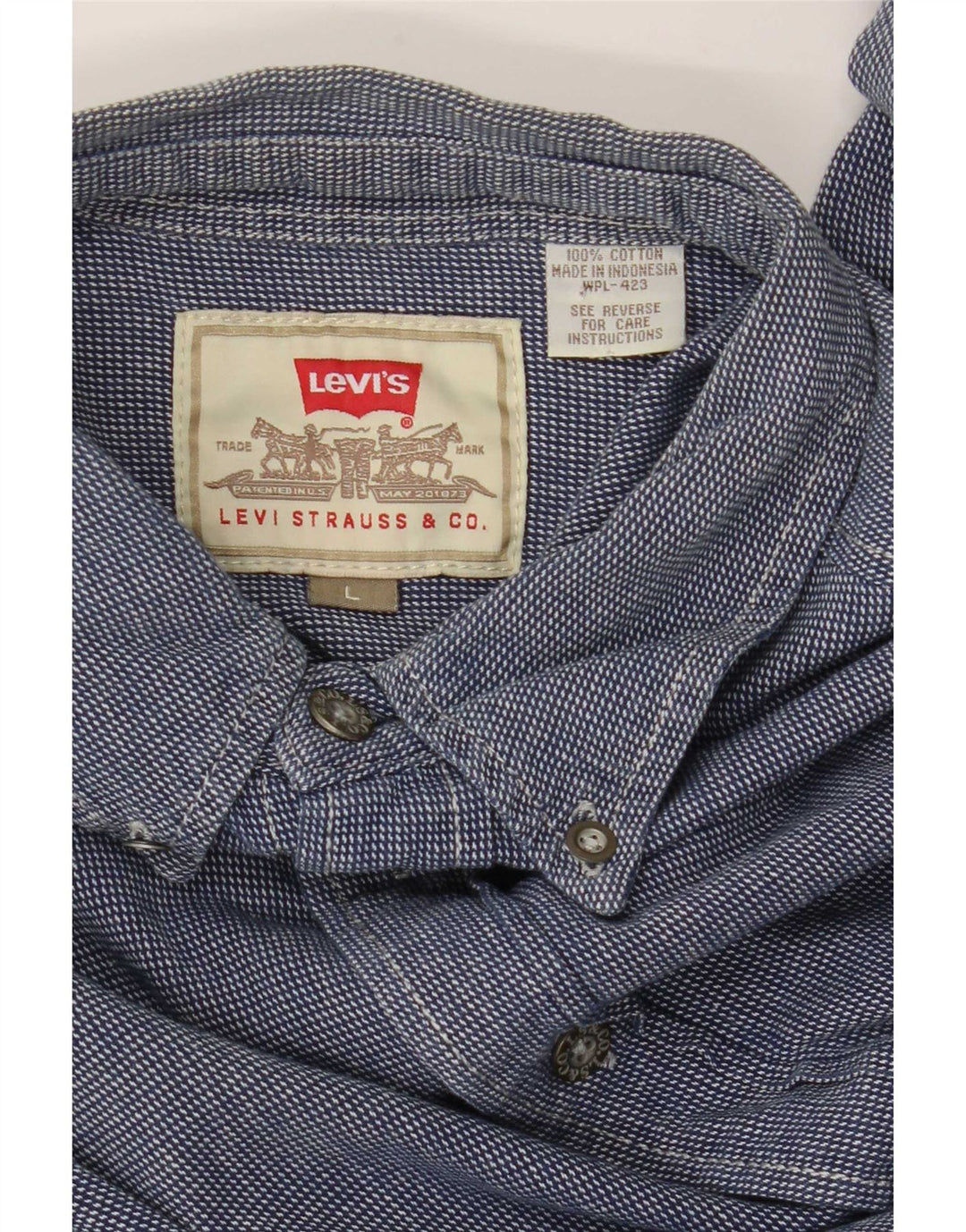Мужская рубашка Levi's, большая синяя хлопковая