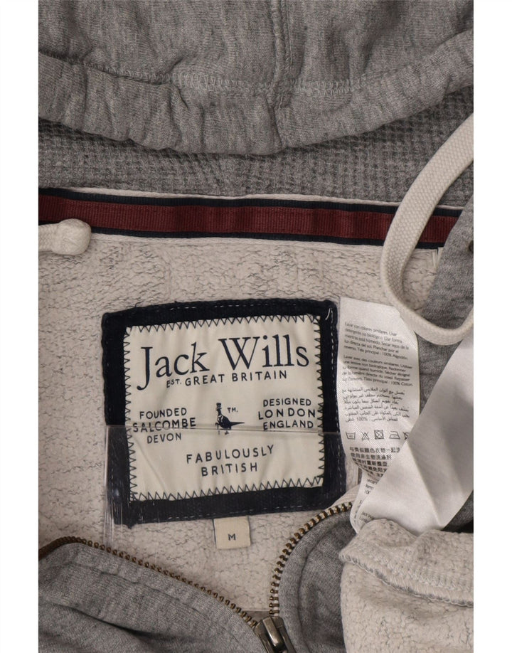 Мужской свитер с капюшоном на молнии Jack Wills, хлопок среднего серого цвета