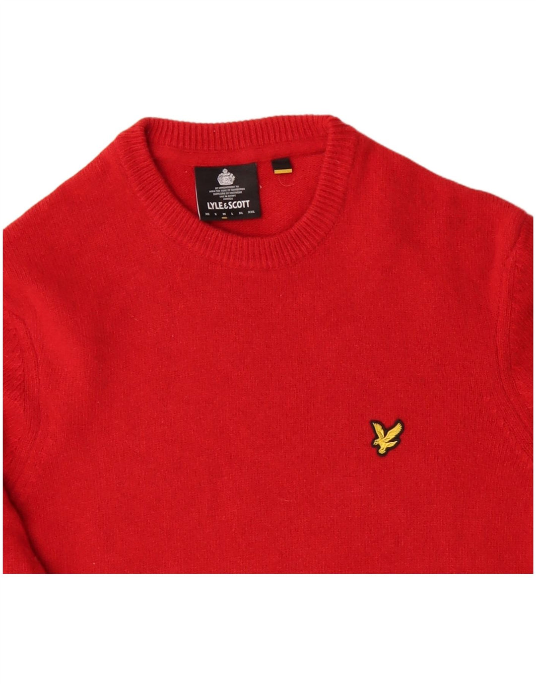 Мужской джемпер с круглым вырезом LYLE & SCOTT, средний красный шерстяной свитер