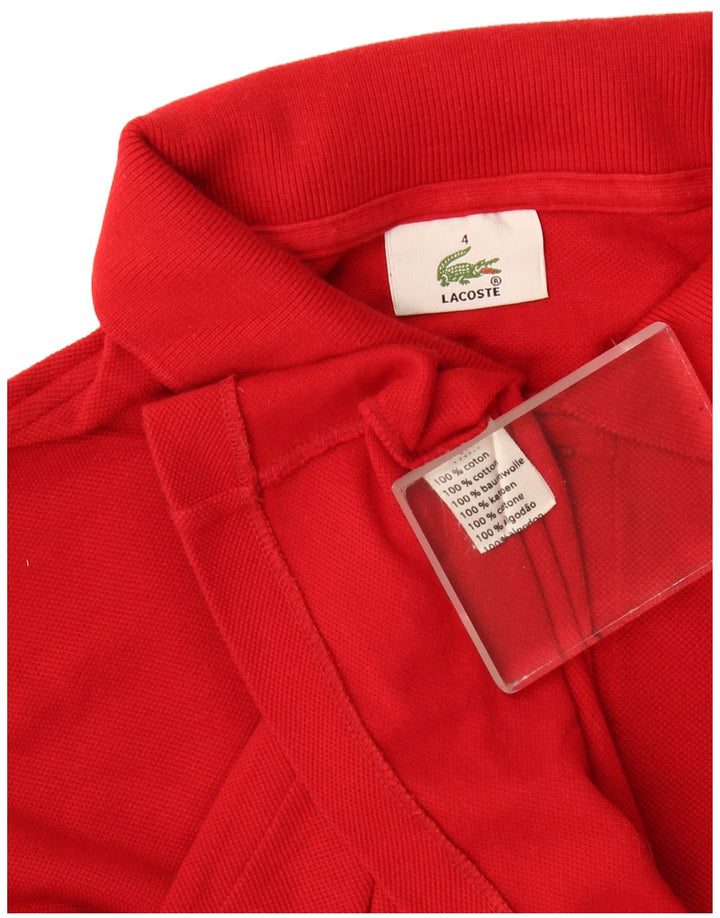 Мужская рубашка-поло с длинным рукавом Lacoste, размер 4, средний красный хлопок, размер 4