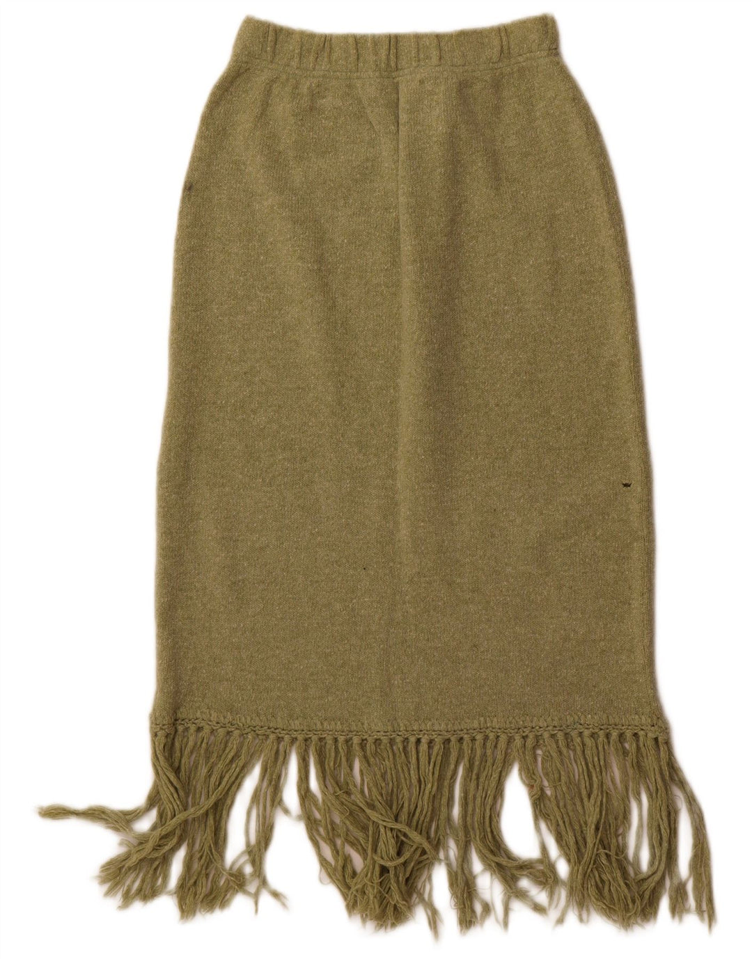 Винтажная женская трикотажная юбка-миди среднего размера W28, зеленая шерсть