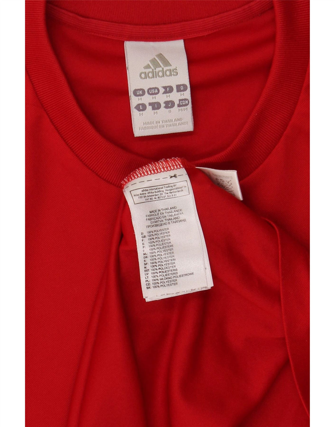 ADIDAS Mens T-Shirt Top Medium Red Polyester
