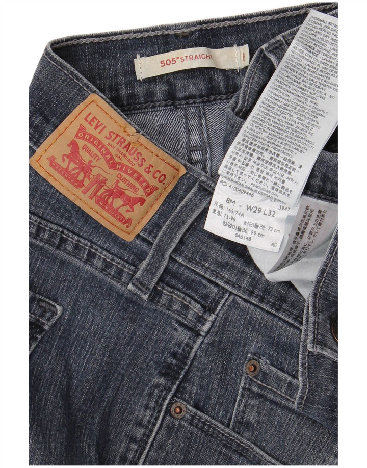 Женские прямые джинсы LEVI'S 505 США 8 Средний W29 L32 Темно-синий хлопок
