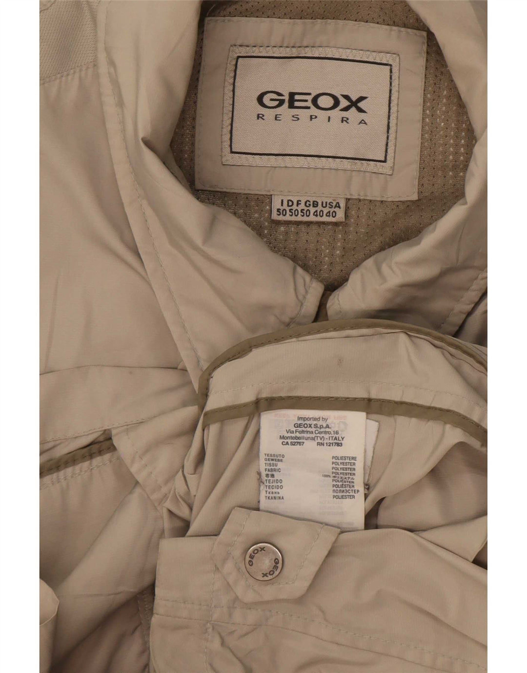 Мужская куртка Geox Respira Utility UK 40, большая, бежевая, полиэстер