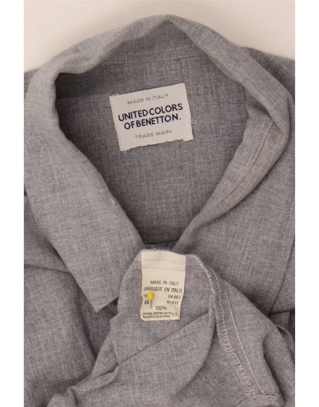 Мужская рубашка Benetton, большая серая, хлопок