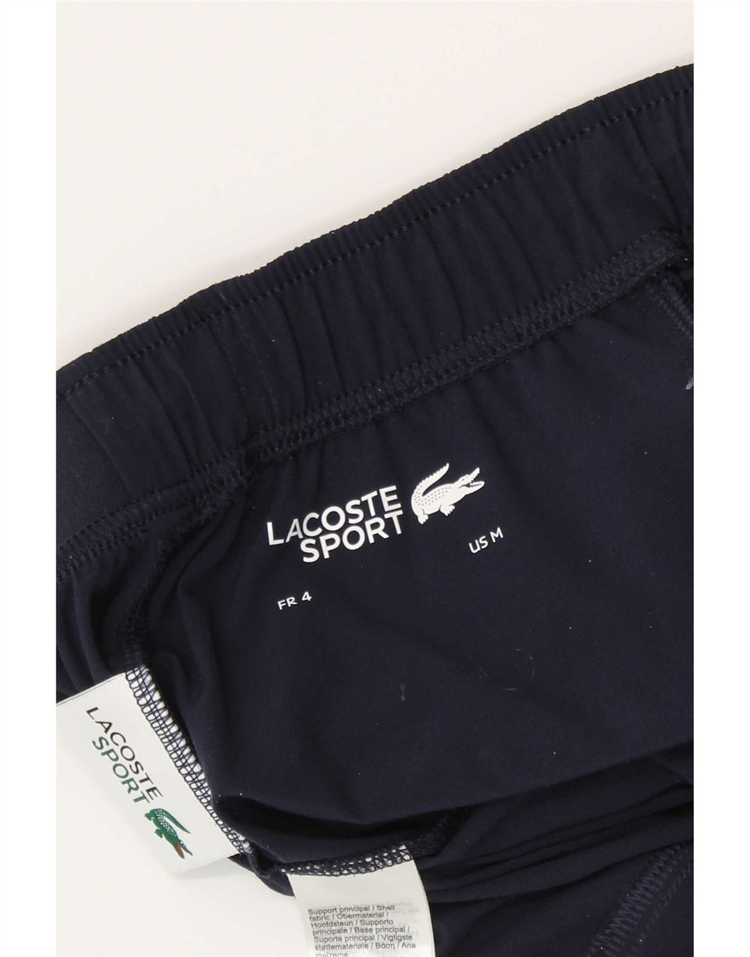 Мужские спортивные шорты Lacoste с графическим рисунком, размер 4, средние, темно-синие, полиэстер