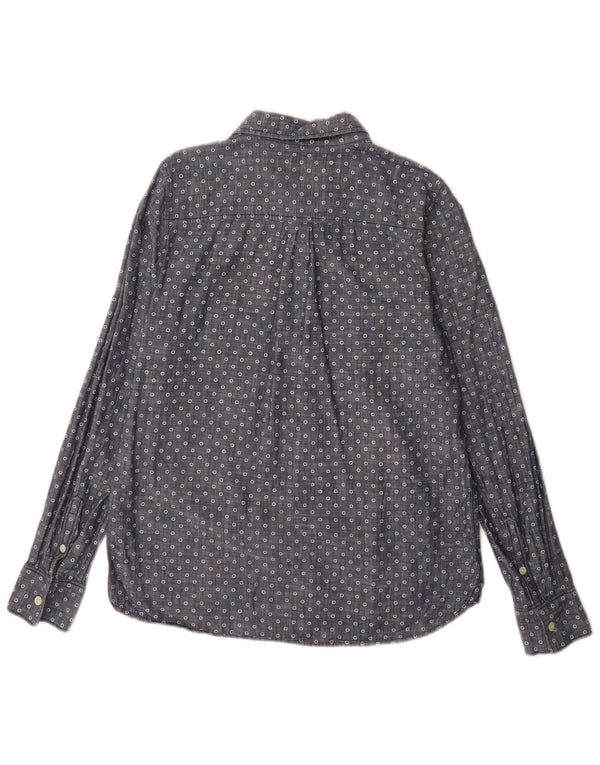 J. CREW Womens Pullover Shirt US 6 Medium Blue Spotted