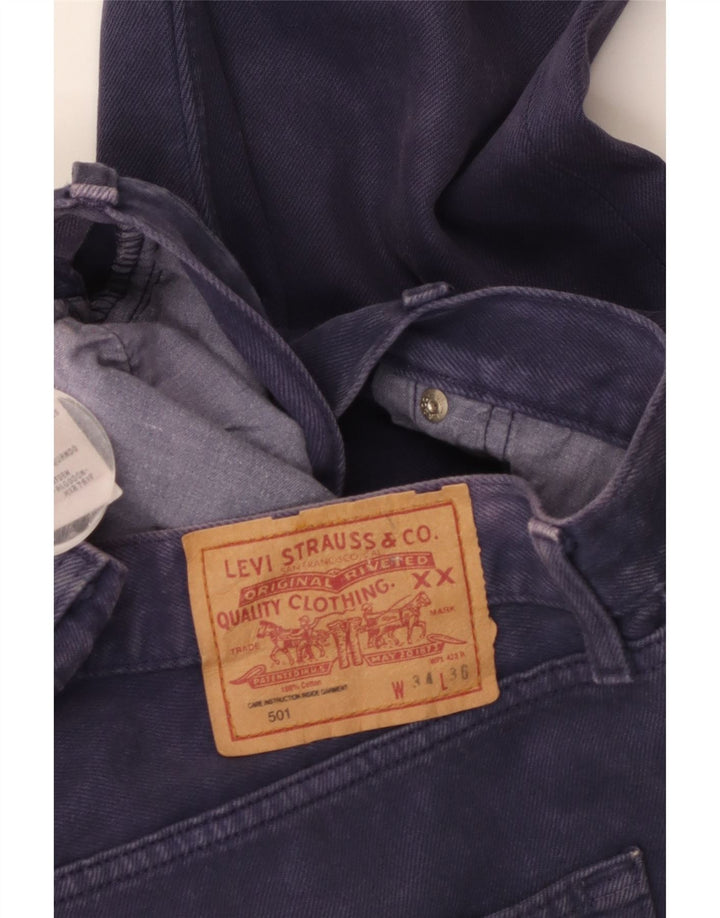Мужские прямые джинсы Levi's 501 W34 L29, фиолетовый хлопок