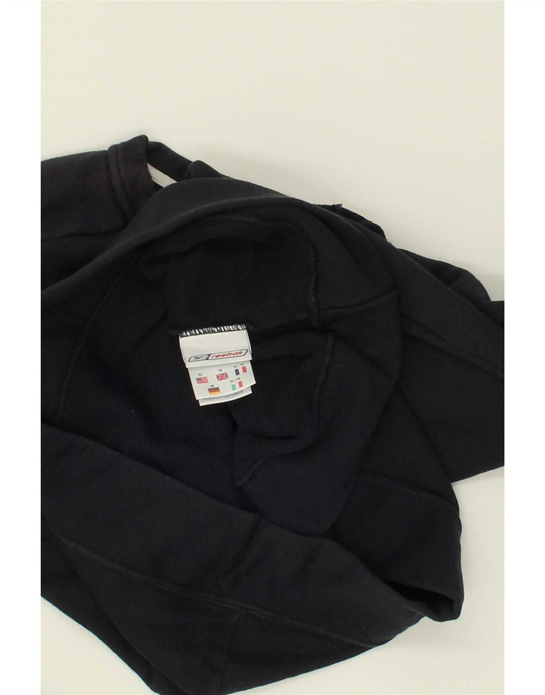 REEBOK Womens Sweatshirt Jumper UK 16 Large  Black Cotton Vintage Reebok and Second-Hand Reebok from Messina Hembry 