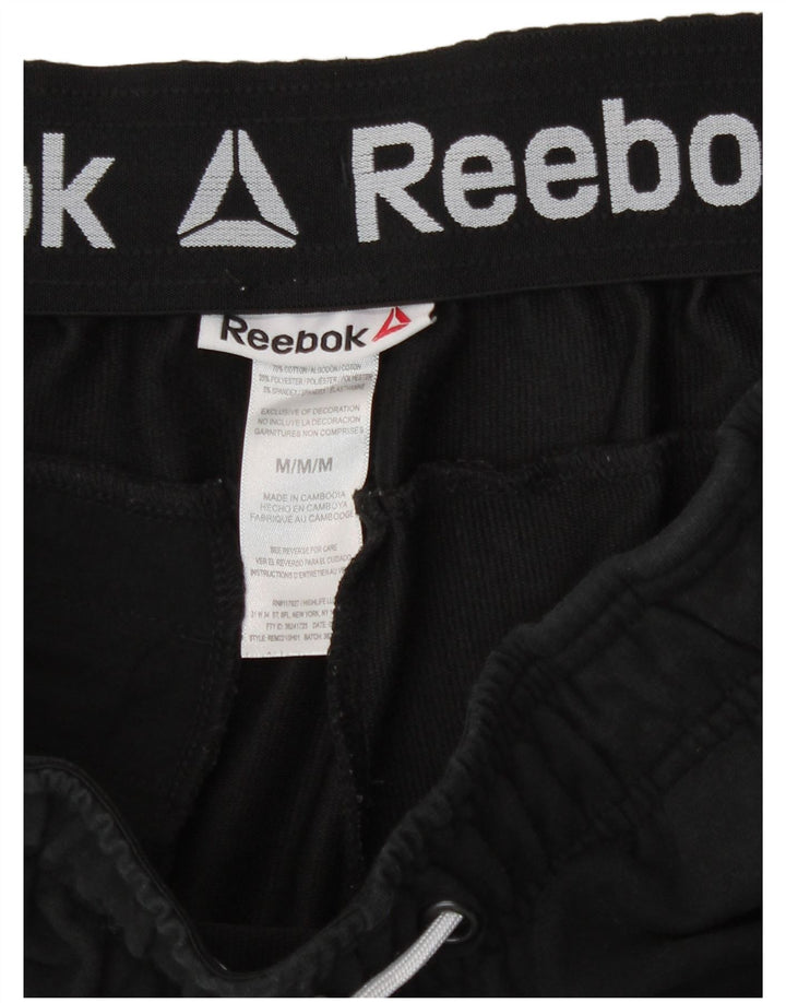 Reebok Мужские спортивные шорты среднего размера из хлопка черного цвета