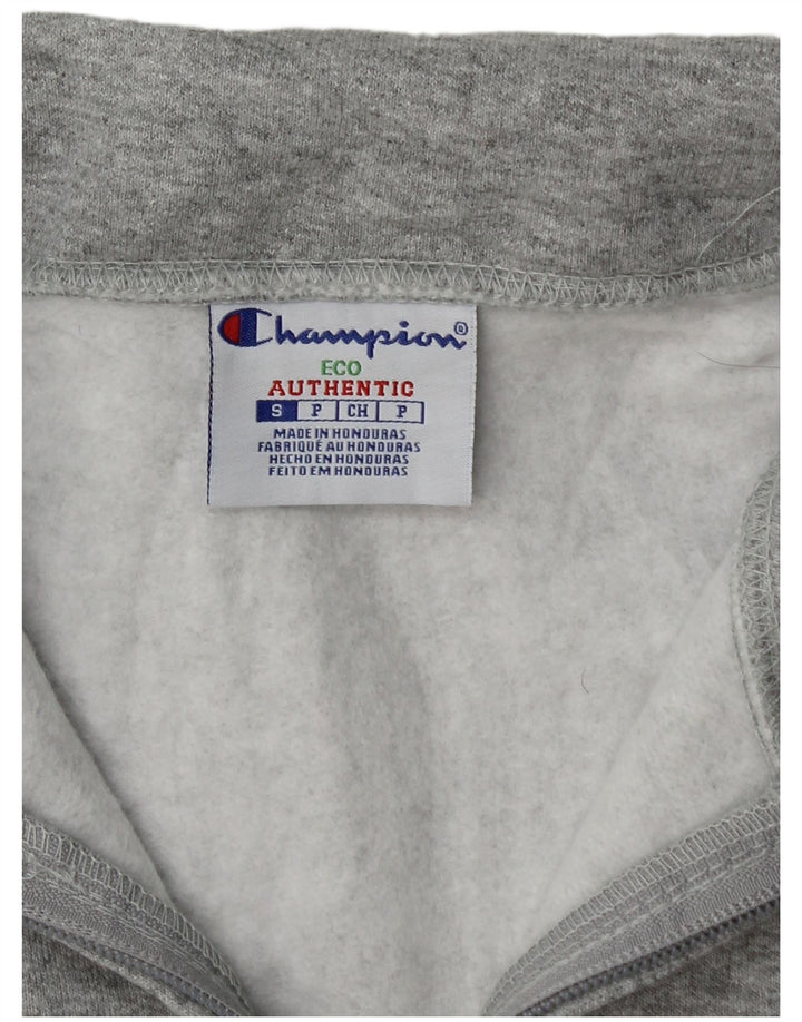 CHAMPION Mens Ohio State Graphic Zip Neck Sweatshirt Jumper Small Grey