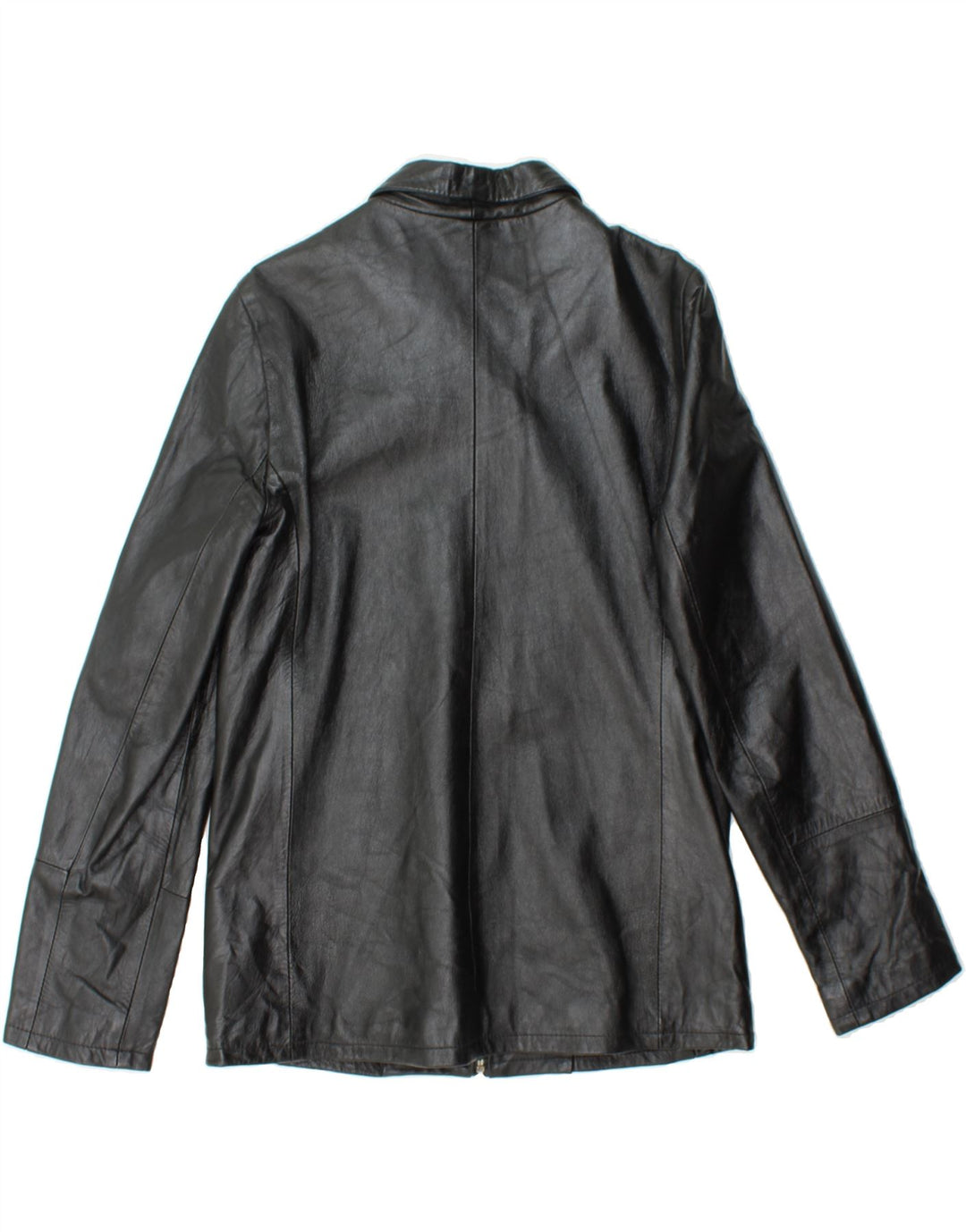 VINTAGE Womens Leather Jacket IT 48 XL Black Leather Vintage Vintage and Second-Hand Vintage from Messina Hembry 
