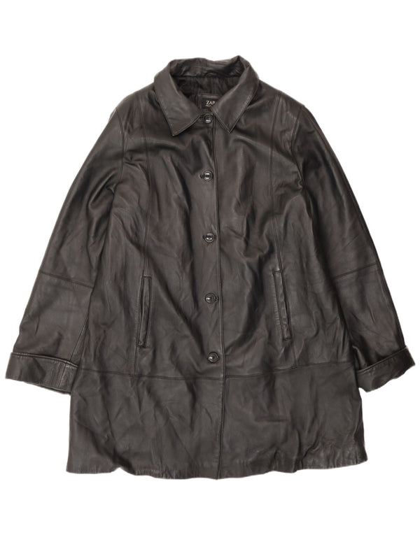 Zarro Женское кожаное пальто IT 50 XL Черное кожаное