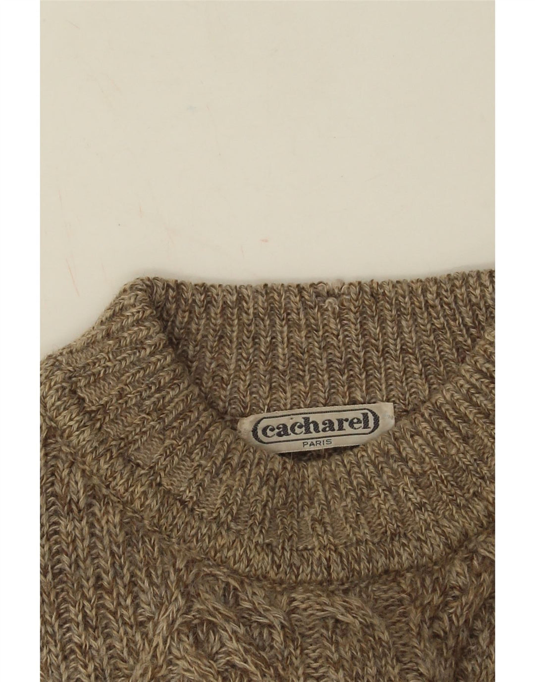 Мужской джемпер с круглым вырезом Cacharel, большой бежевый Fair Isle