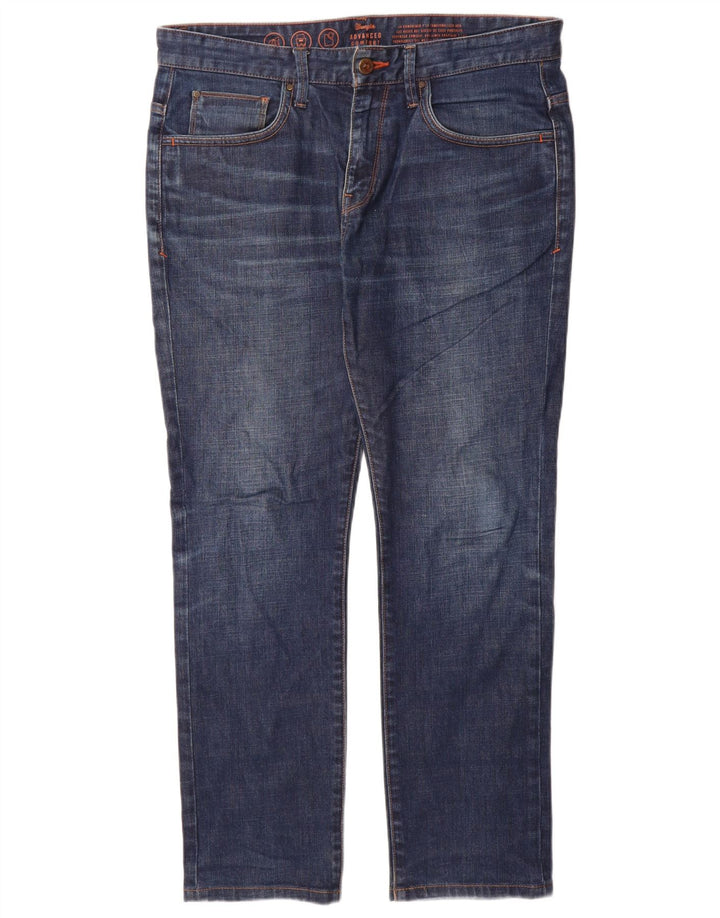 Мужские прямые джинсы Wrangler W32 L30 темно-синие