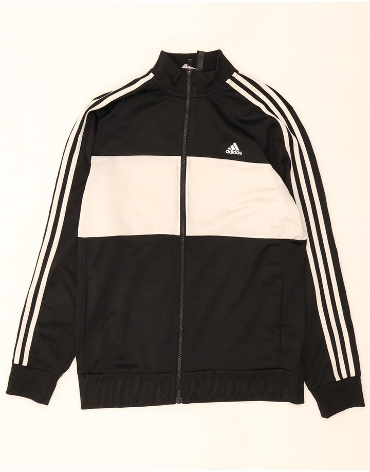 Спортивный костюм Adidas для мальчиков, верхняя куртка 15–16 лет, черный полиэстер с цветными блоками