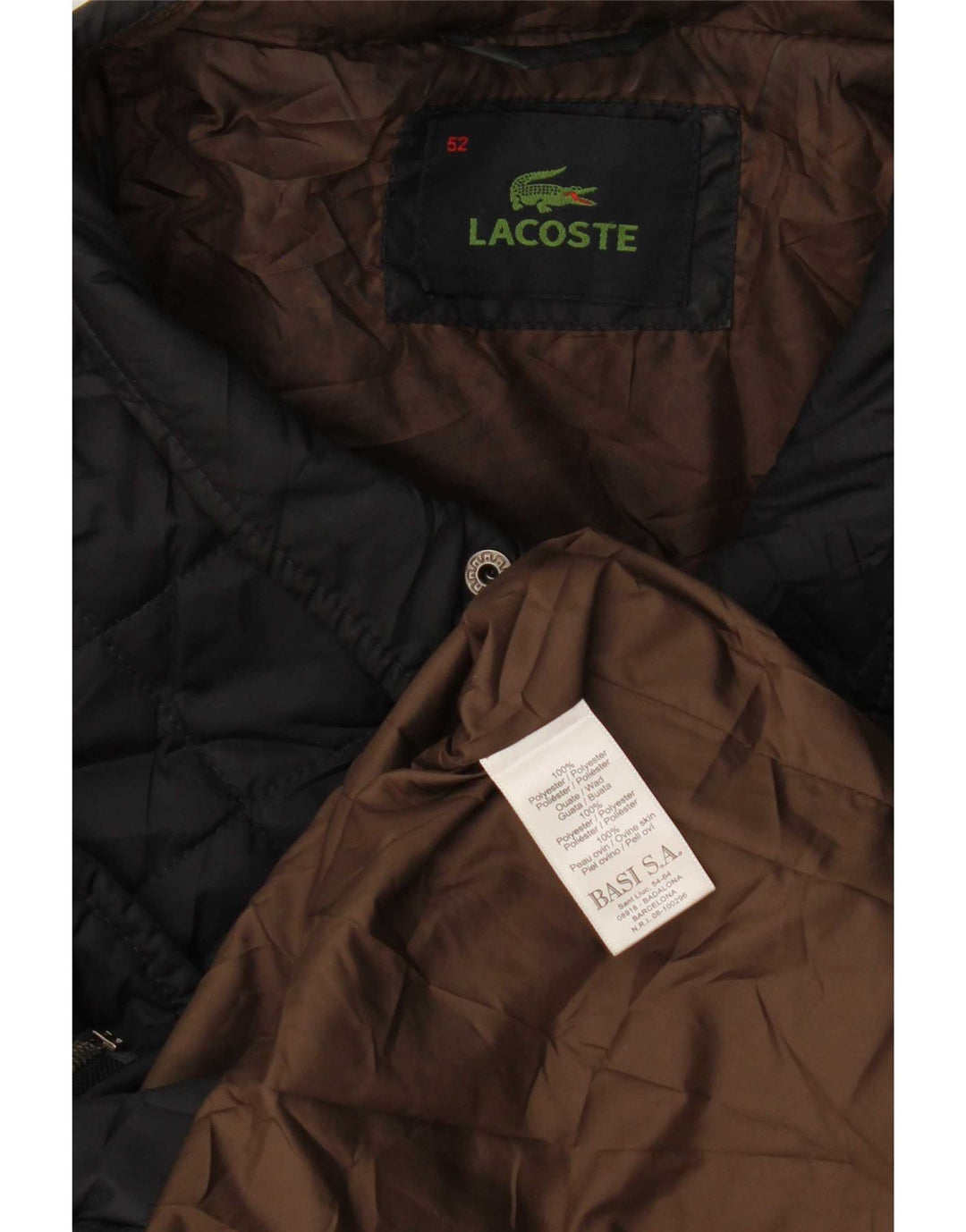 Мужская стеганая куртка Lacoste IT 52 XL темно-синяя полиэстер