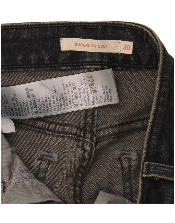 Женские джинсы Levi's Super Low Bootcut W30 L34, черные, хлопковые