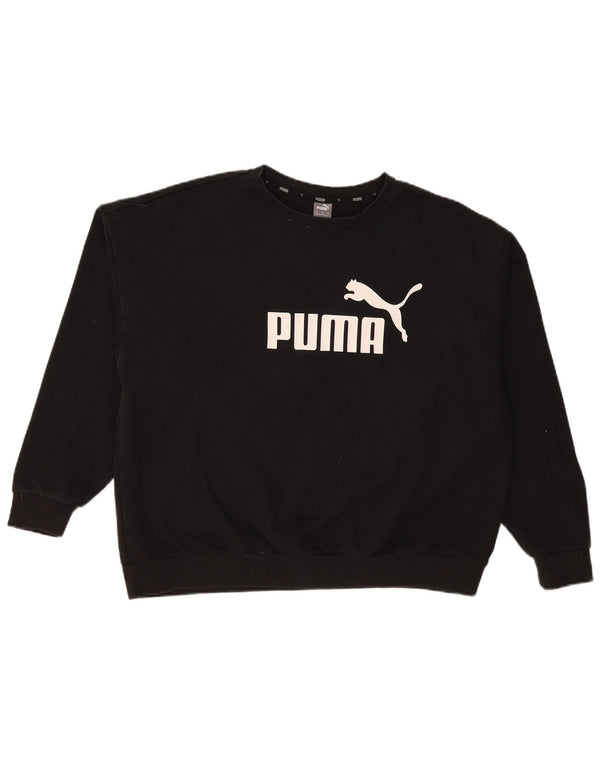 Мужской свитшот с рисунком Puma 3XL, черный хлопок
