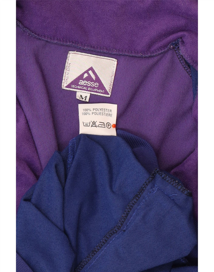 AESSE Mens Loose Fit Tracksuit Top Jacket Medium Navy Blue Colourblock