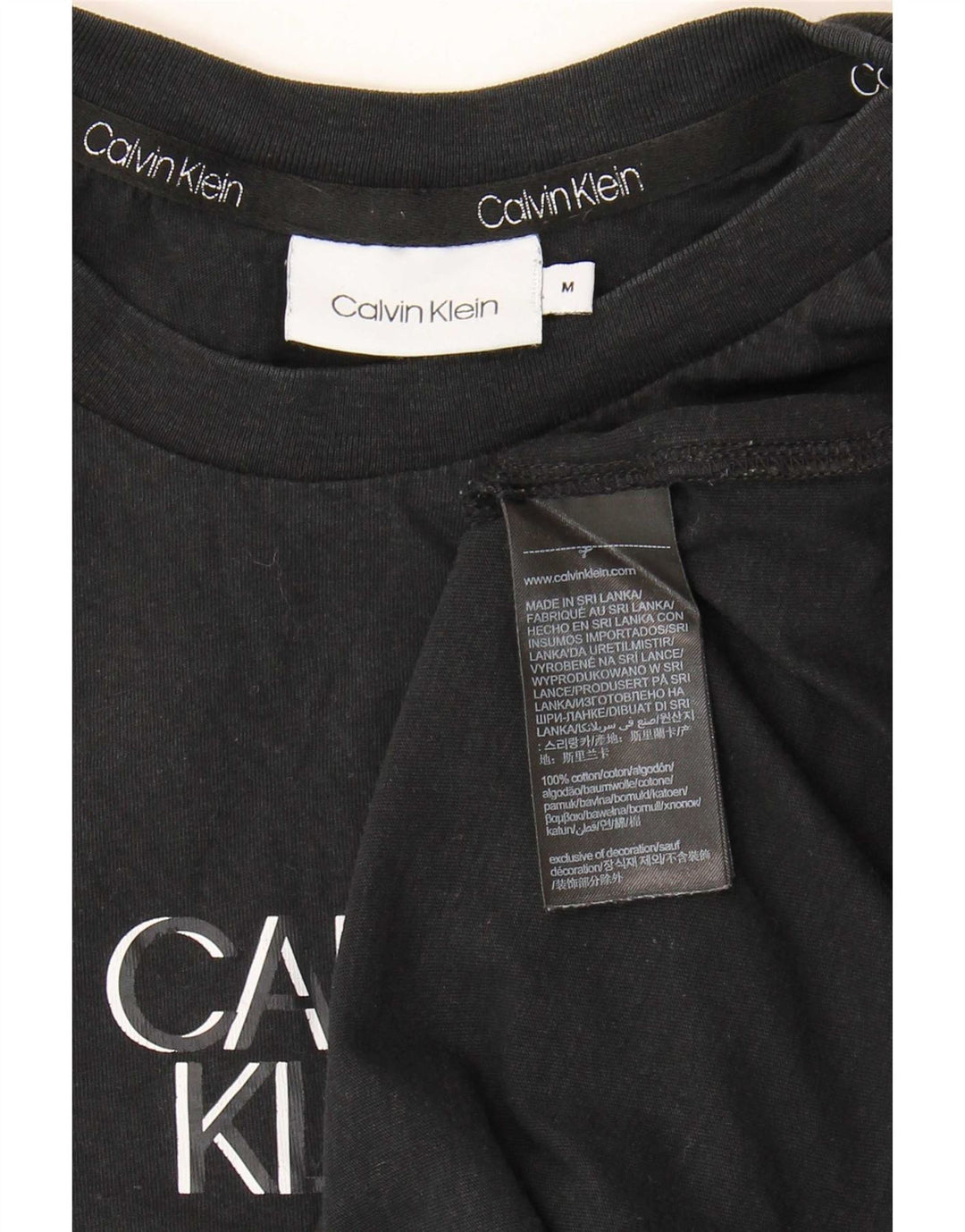 Мужская футболка с рисунком Calvin Klein, средний черный хлопковый топ