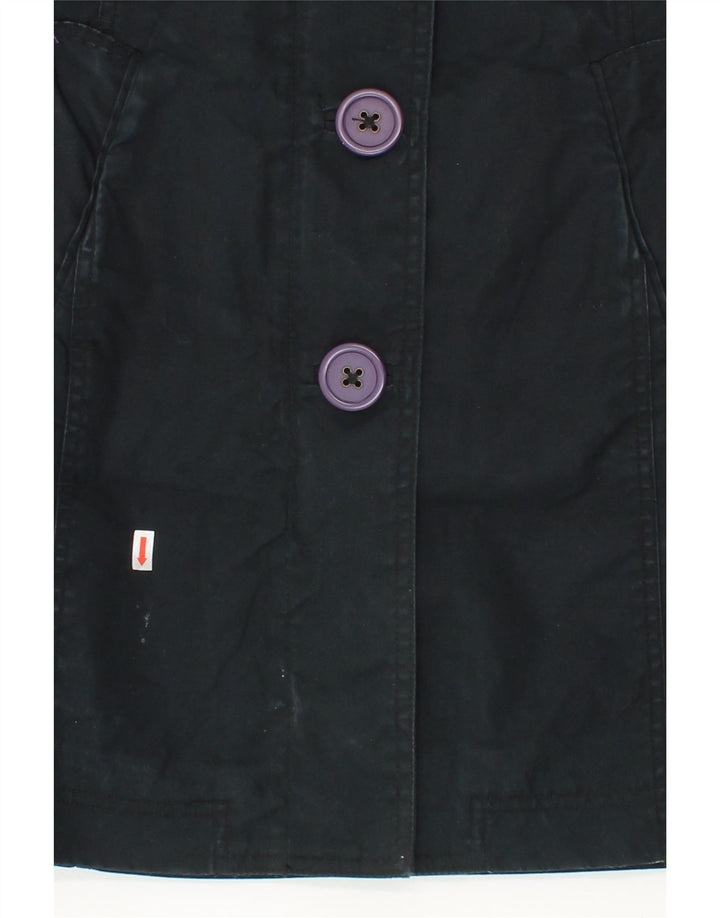 BODEN Womens Hooded Overcoat UK 10 Small Navy Blue Cotton Vintage Boden and Second-Hand Boden from Messina Hembry 