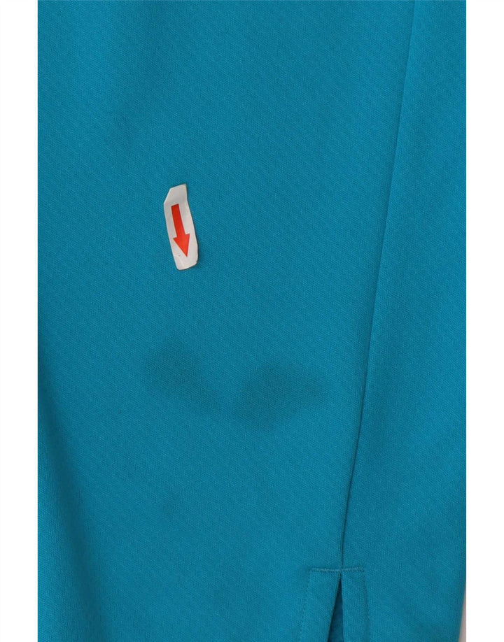Мужской пуловер с воротником на молнии Nike Dri Fit, спортивный костюм, топ XL, синий с цветными блоками