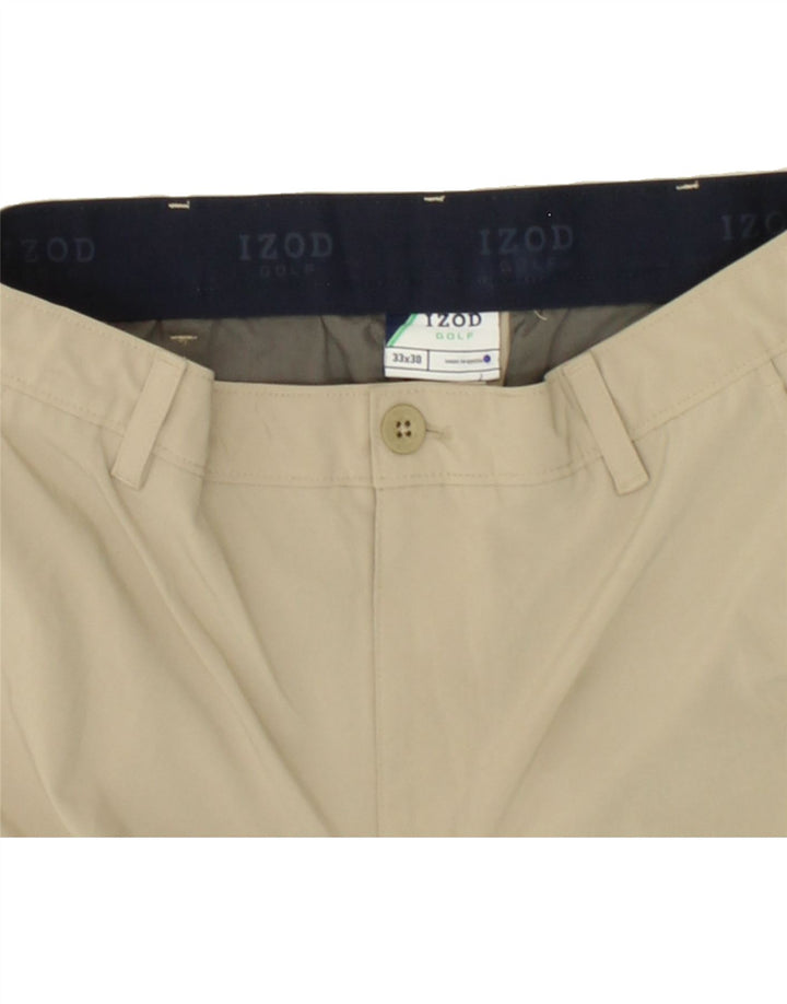 IZOD Mens Golf Straight Chino Trousers W33 L30  Beige Polyester Vintage Izod and Second-Hand Izod from Messina Hembry 