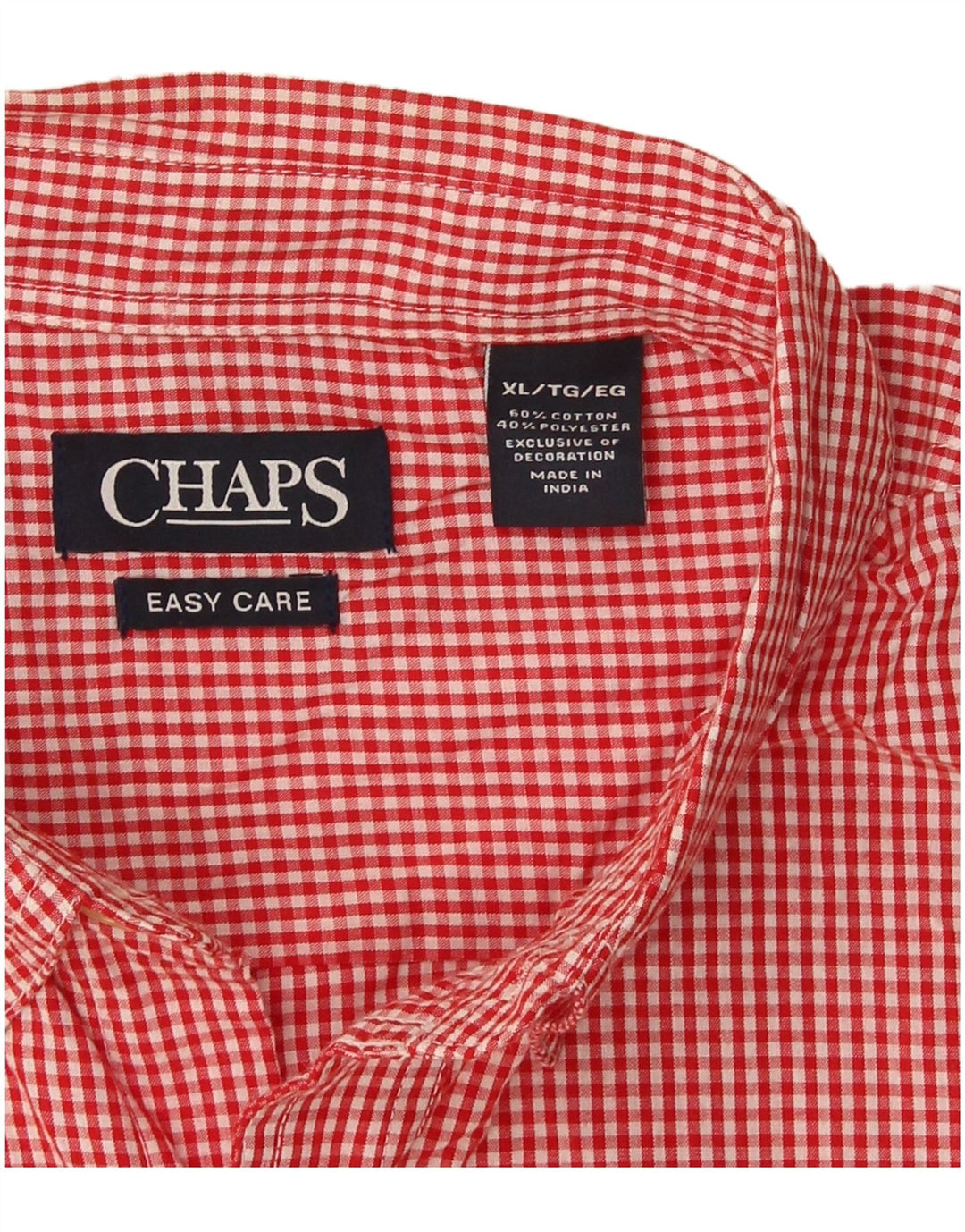 Мужская рубашка Chaps Easy Care XL, хлопок в красную клетку