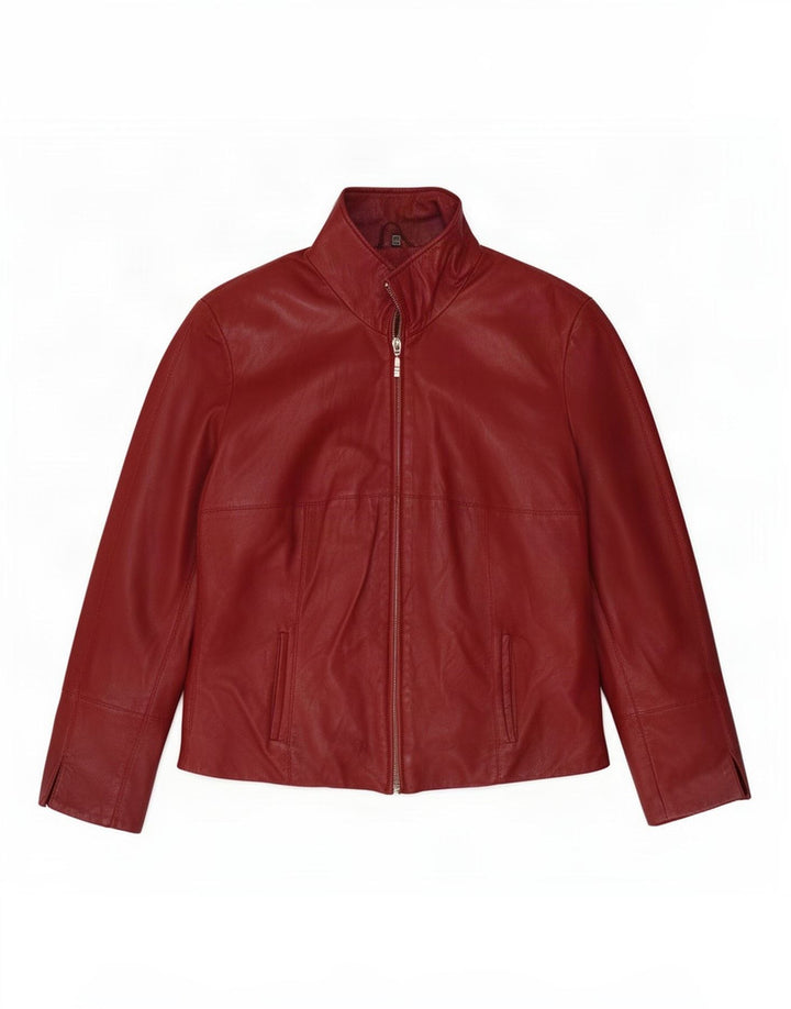 Винтажная женская кожаная куртка IT 44 Medium Burgundy