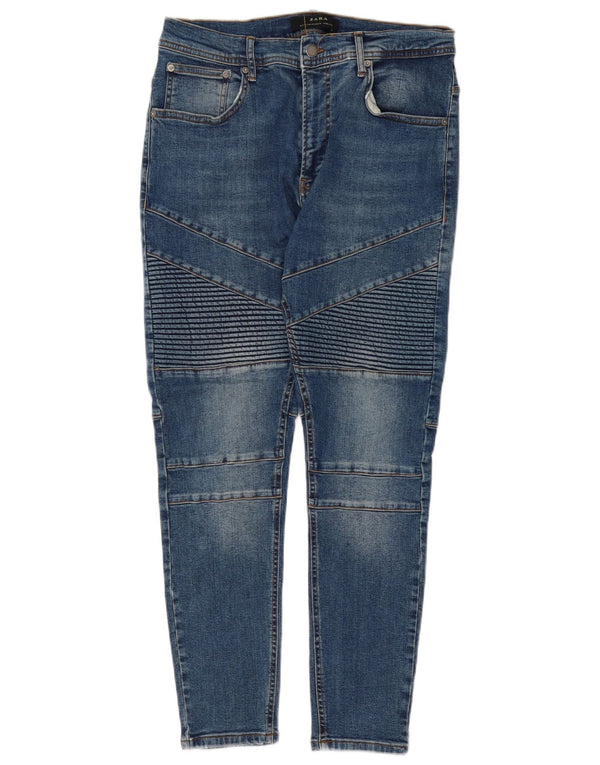 Мужские джинсы скинни Zara EU 44, большие W34 L27, синие, пэчворк, хлопок