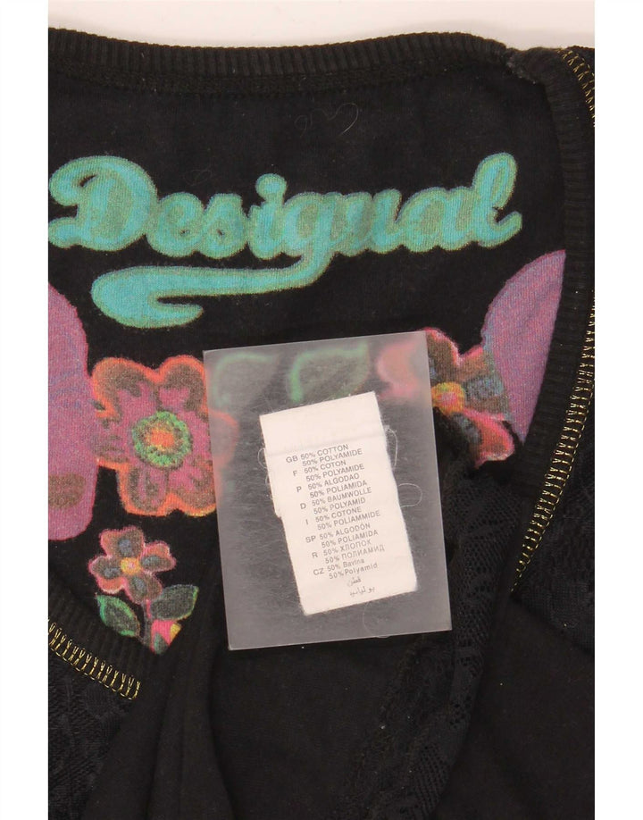Женский жилет Desigual UK 12, средний черный, хлопок с геометрическим узором