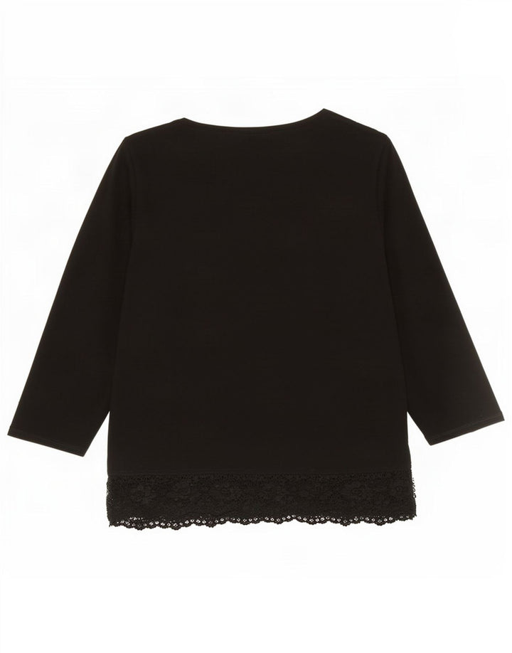 Женская блузка-рубашка с рукавом 3/4 Marks & Spencer UK 14, средний черный, вискоза