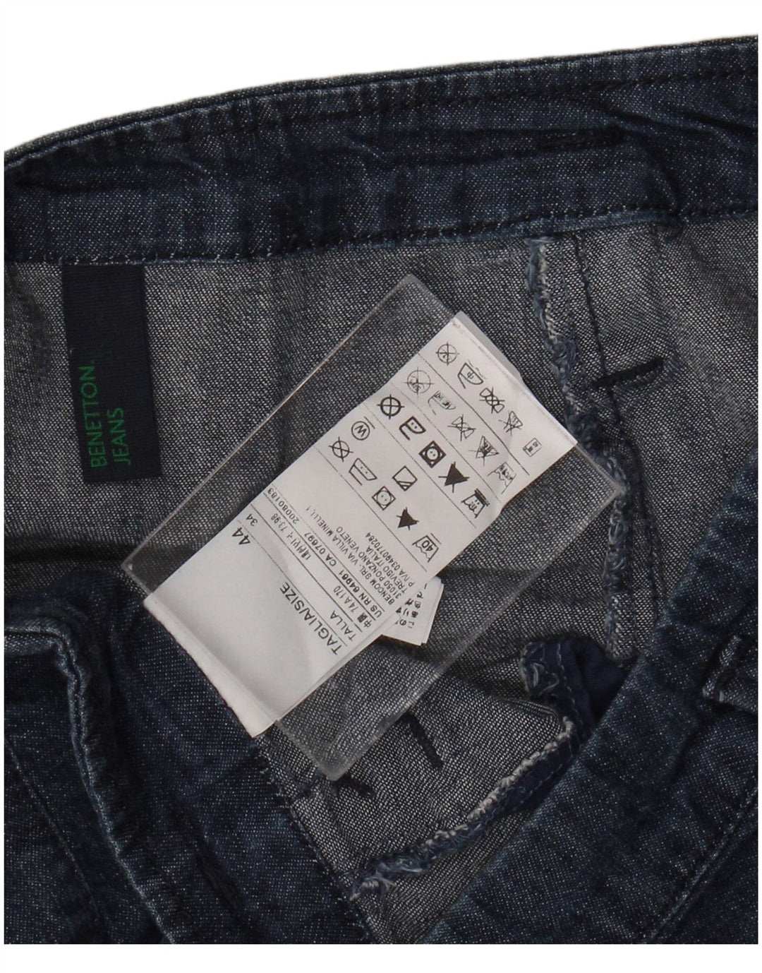 BENETTON Женская джинсовая юбка IT 44 Medium W30 Темно-синий хлопок