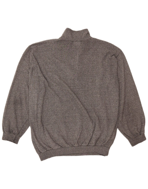 ВИНТАЖНЫЙ женский свитер с воротником на молнии, Великобритания, 18 XL, серый в крапинку