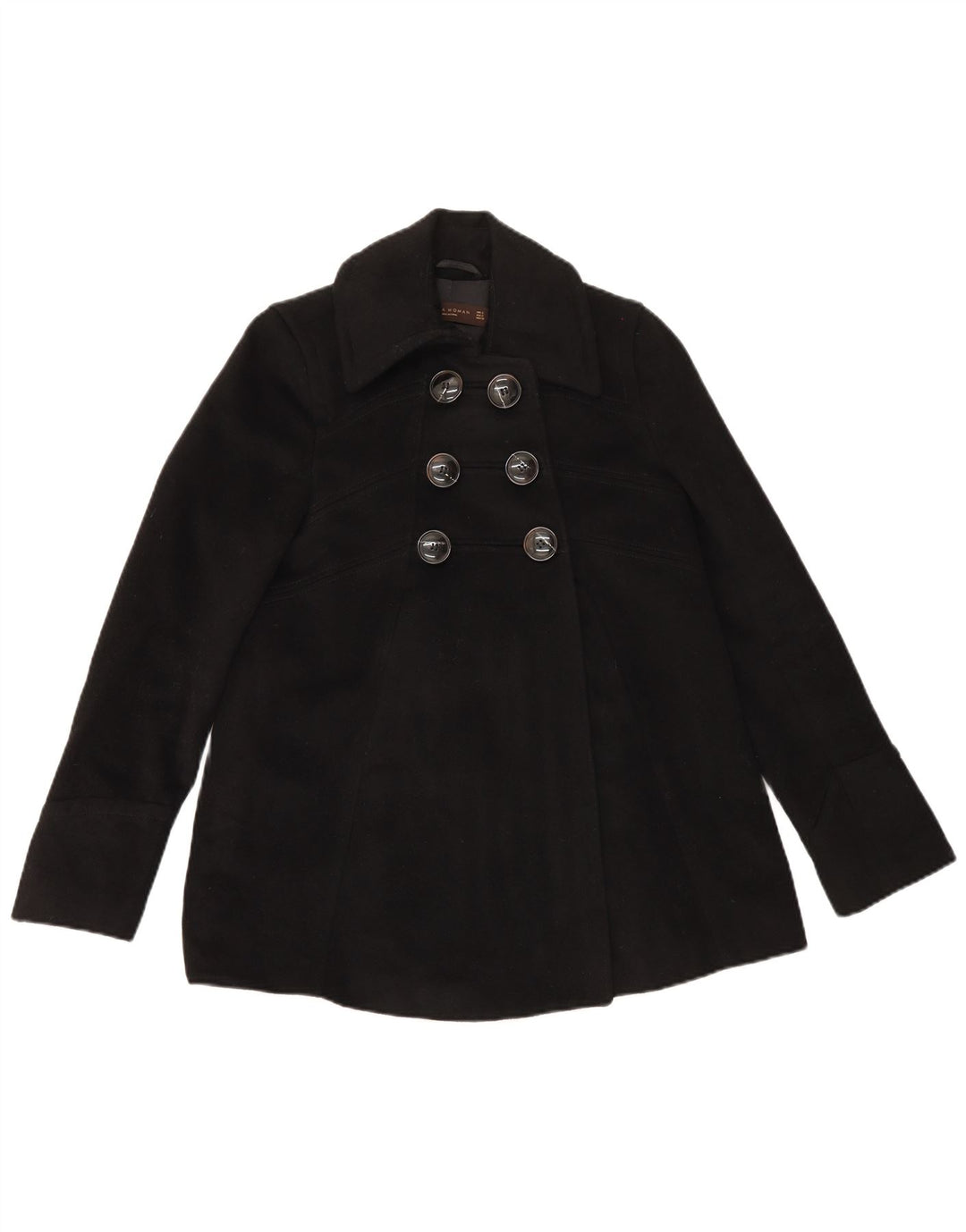 Женское полупальто Zara UK 8, маленькое черное из ацетата