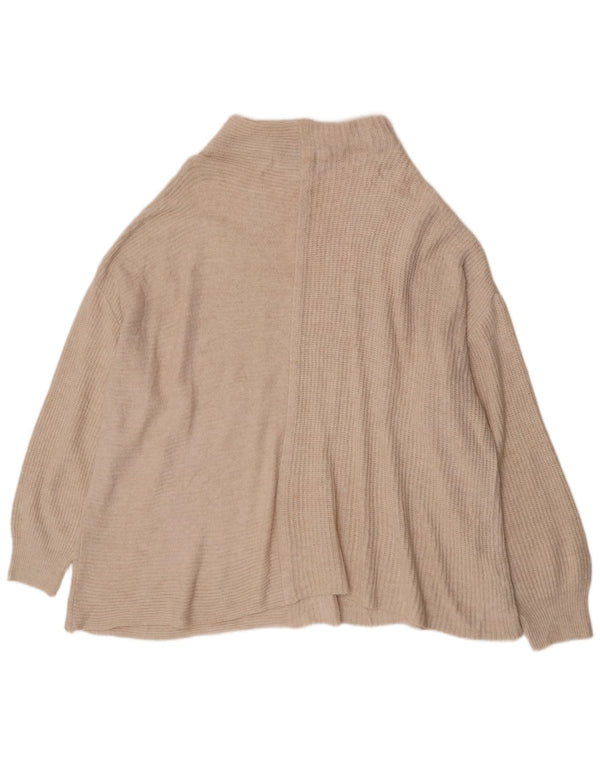 Женский свободный джемпер с высоким воротником Topshop UK 14, большой Off White