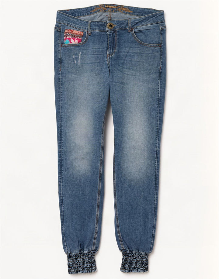 Женские узкие джинсы с потертостями Desigual W32 L31 синие