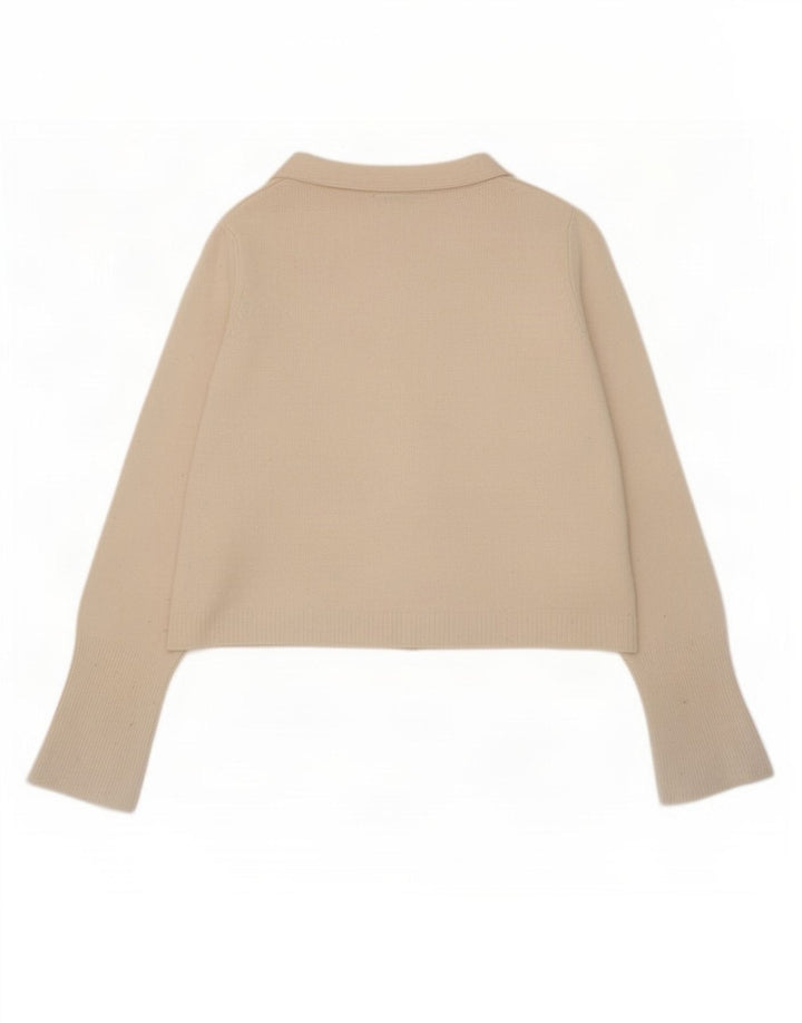Женский свободный кардиган Zara UK 10, маленький белый шерстяной свитер
