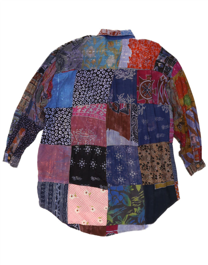 Женское платье-рубашка оверсайз We Be Bop UK 18 XL, разноцветное в стиле пэчворк