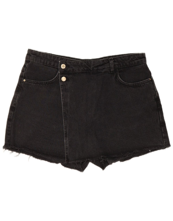 Женские джинсовые шорты с высокой талией Zara XL W32, черные