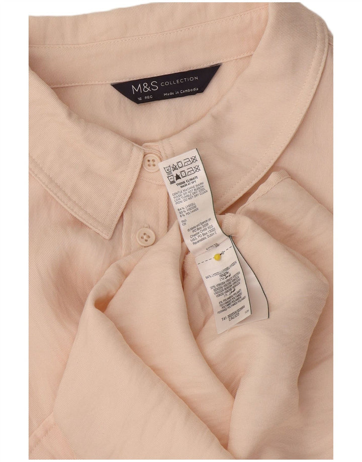 Женская рубашка Marks & Spencer UK 16, большая розовая из лиоцелла